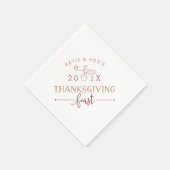 感謝祭パーソナライズされた祭 スタンダードカクテルナプキン (角)