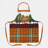 感謝祭パーソナライズされた秋の森エプロン エプロン (正面)
