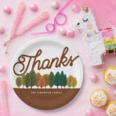 感謝祭パーソナライズされた秋の森 ペーパープレート (パーティー)