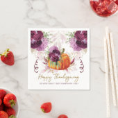 感謝祭パーソナライズされた秋カボチャ スタンダードカクテルナプキン (インサイチュ)