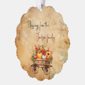 感謝祭パーソナライズされた紙オーナメント オーナメントカード (左)