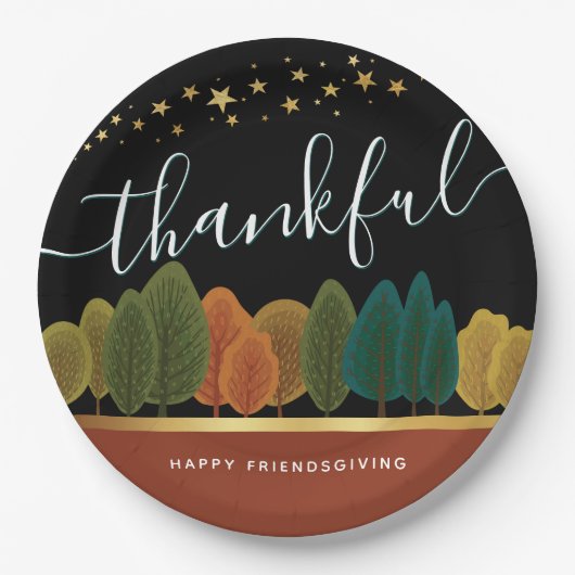 感謝祭パーソナライズされた紙プレート ペーパープレート (正面)