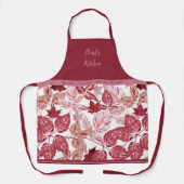 感謝祭パーソナライズされた賛美紅葉 エプロン (正面)