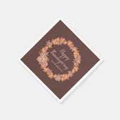 感謝祭パーソナライズされた |水彩紅葉 スタンダードカクテルナプキン (角)