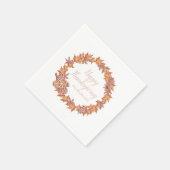 感謝祭パーソナライズされた |水彩紅葉 スタンダードカクテルナプキン (角)