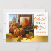 感謝祭パーティの招待状カラフル最多 招待状 (正面)