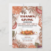 感謝祭パーティの招待状フライヤー 招待状 (正面)