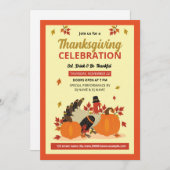 感謝祭パーティー招待状テンプレート 招待状 (正面/裏面)