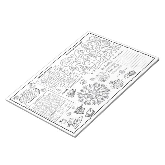 感謝祭パーティー着色活子供へ動 ノートパッド (アングル)