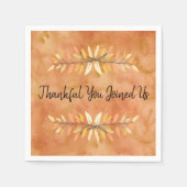 感謝祭パーティー秋のカラーリーフ縁ど スタンダードカクテルナプキン (正面)