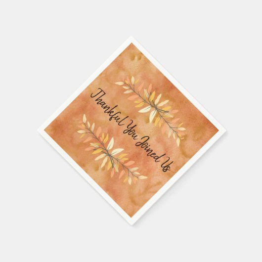 感謝祭パーティー秋のカラーリーフ縁ど スタンダードカクテルナプキン (角)