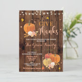 感謝祭パーティー秋ウッドカボチャディナー 招待状 (スタンド正面)