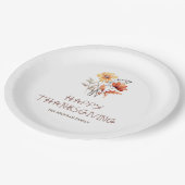 感謝祭パーティー秋エレガントフローラ ペーパープレート (アングル)