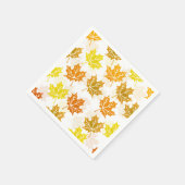 感謝祭パーティー秋メープルリーフ秋の葉 スタンダードカクテルナプキン (角)