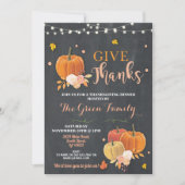 感謝祭パーティー秋素朴ライトディナー 招待状 (正面)