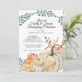 感謝祭パーティー素朴秋リーフnウッドパンプキン 招待状 (スタンド正面)