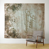 感謝祭パーティー フラワー ラスティック ヴィンテージ タペストリー (インサイチュ(横))