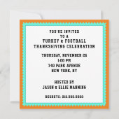 感謝祭パーティー 招待状 (裏面)