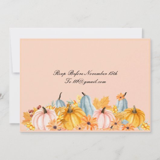 感謝祭パーフェクト秋招待状 招待状 (裏面)