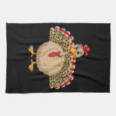 感謝祭ヒョウ七面鳥感謝祭の秋 キッチンタオル (横)