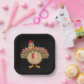 感謝祭ヒョウ七面鳥感謝祭の秋 ペーパープレート (パーティー)