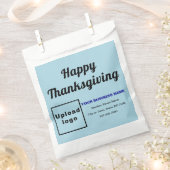 感謝祭ビジネスのライトブルー背景 フェイバーバッグ (クリップ留めされた状態)