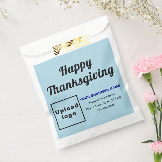 感謝祭ビジネスのライトブルー背景 フェイバーバッグ (封をした状態)