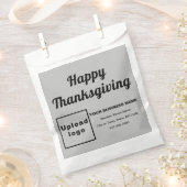 感謝祭ビジネスグレーバックグラウンド紙バッグ フェイバーバッグ (クリップ留めされた状態)