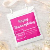 感謝祭ビジネスピンク背景紙バッグ フェイバーバッグ (クリップ留めされた状態)
