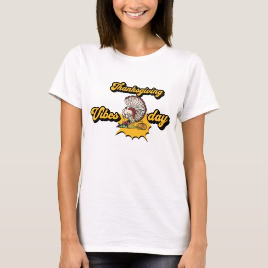 感謝祭ビーブスターキーフェスティバルホリデーデザイン Tシャツ (正面)