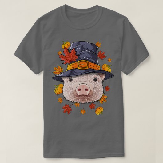 感謝祭ピグピルグリムコスチューム農家秋オータム Tシャツ (デザイン正面)