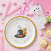 感謝祭ピルグリムハットカボキンサンフラワー ペーパープレート (パーティー)