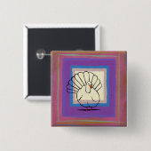 感謝祭ピン七面鳥の芸術のユニークで多彩なモダン 缶バッジ (正面&裏面)