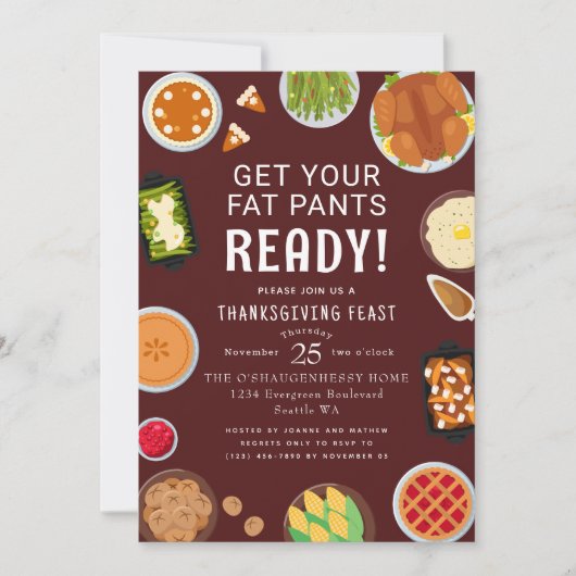 感謝祭ファットパンツディナーお祝い 招待状 (正面)