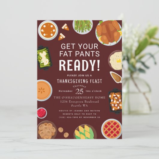 感謝祭ファットパンツディナーお祝い 招待状 (スタンド正面)