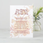 感謝祭ファミリーディナーメニューテンプレート 招待状 (スタンド正面)