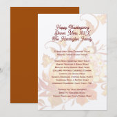 感謝祭ファミリーディナーメニューテンプレート 招待状 (正面/裏面)