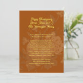 感謝祭ファミリーディナーメニューテンプレート 招待状 (スタンド正面)