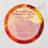 感謝祭ファミリーディナー赤葉いメニュー 招待状 (正面)