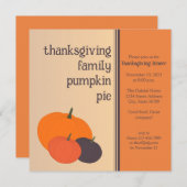 感謝祭ファミリーパンプキンパイホリデーディナー 招待状 (正面/裏面)