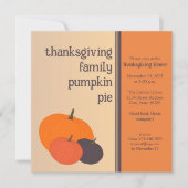 感謝祭ファミリーパンプキンパイホリデーディナー 招待状 (正面)