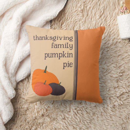 感謝祭ファミリーパンプキンパイ装飾用クッション クッション (ブランケット)