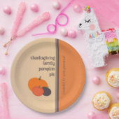 感謝祭ファミリーパンプキンパイ ペーパープレート (パーティー)