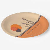 感謝祭ファミリーパンプキンパイ ペーパープレート (アングル)