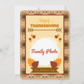 感謝祭ファミリーフォトカード 招待状 (正面)