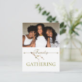 感謝祭ファミリーフォトモダン招待状 ポストカード (スタンド正面)