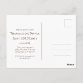 感謝祭ファミリーフォトモダン招待状 ポストカード (裏面)