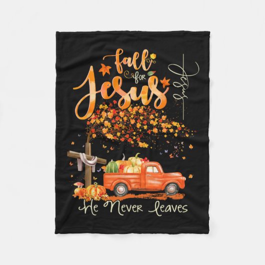 感謝祭ファミリー秋秋クリスチャンハローウィー フリースブランケット (正面)