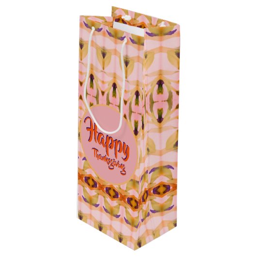 感謝祭ファンシーワイン紙抱き枕 ワインギフトバッグ (正面アングル)