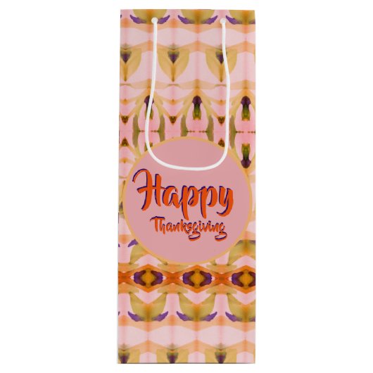 感謝祭ファンシーワイン紙抱き枕 ワインギフトバッグ (正面)